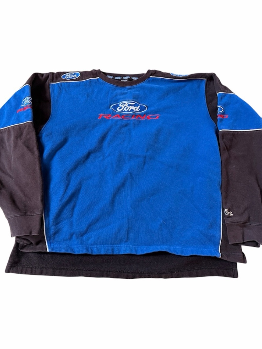Vintage Ford Racing Dub Sportz Blue & Black Embroidered Logo Sweatshirt 1XL